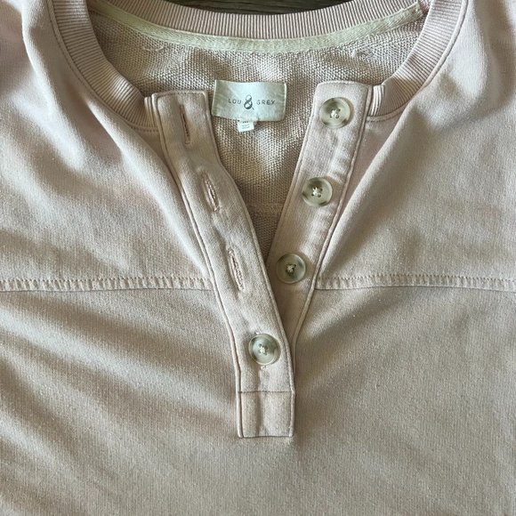 Lou & Grey Matching Lounge Quarter Button-Up and Sweatpant Set, Soft Pink, Med. - Picture 3 of 8